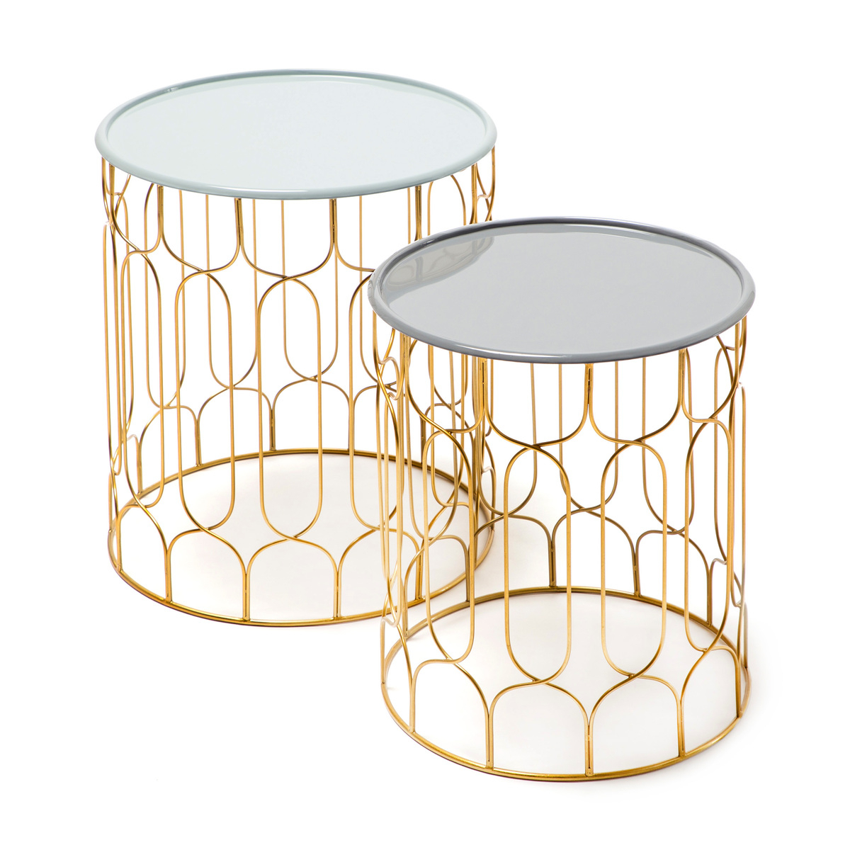 Beistelltisch-Set Timba 610 Hellgrau / Dunkelgrau