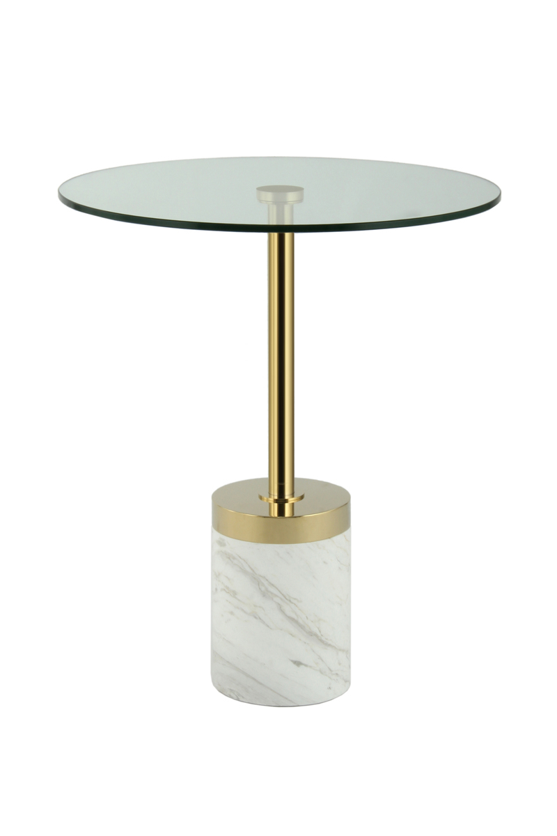 Beistelltisch Lana 125 Gold / Weiß