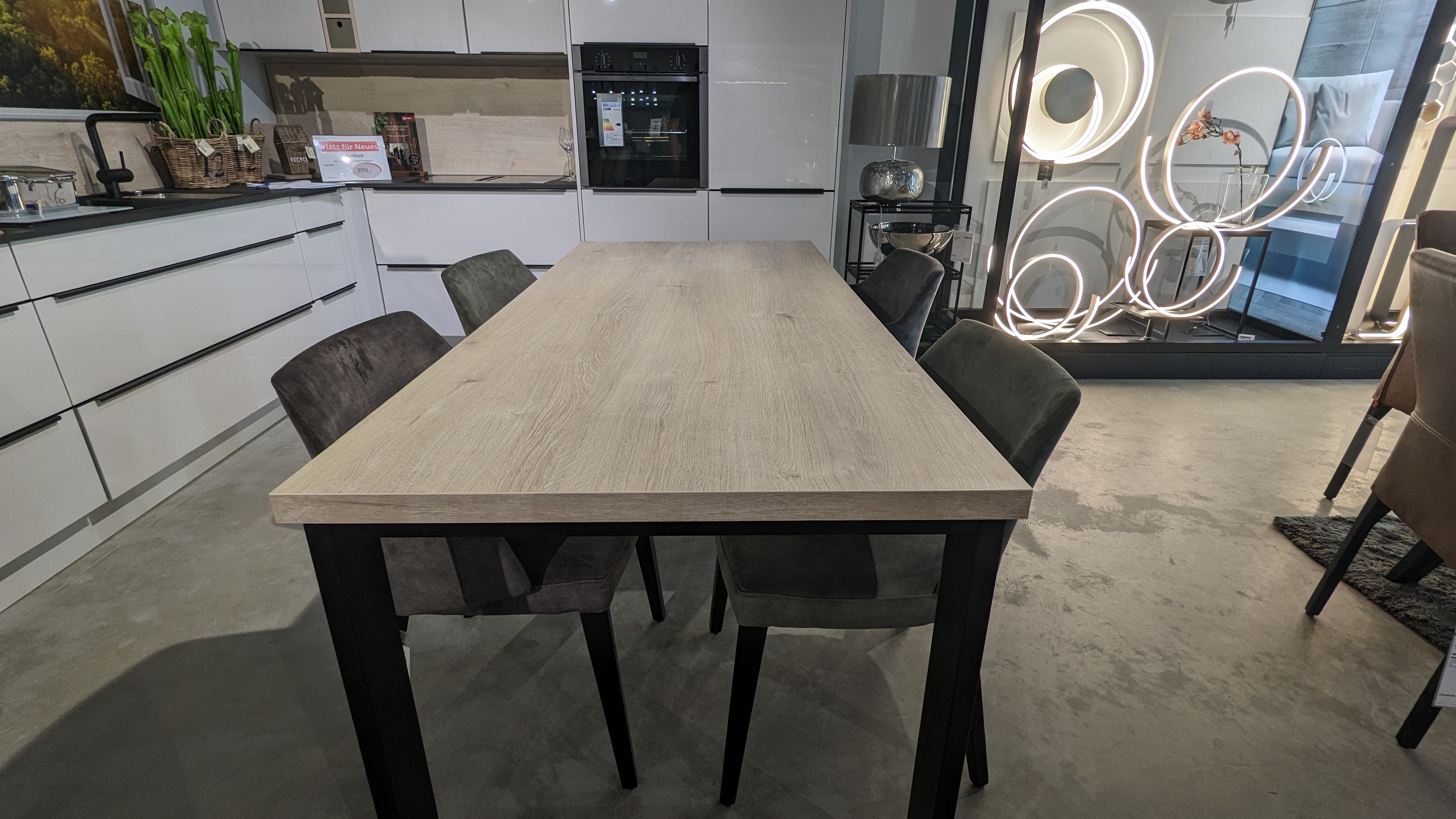 Nobilia Kufentisch Tisch Esstisch Montreal Grau Schwarz Esszimmertisch Esszimmer