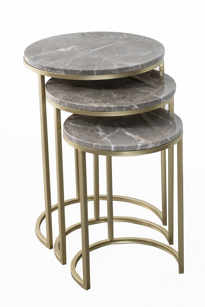 Beistelltisch Tria 125 3er-Set Grau